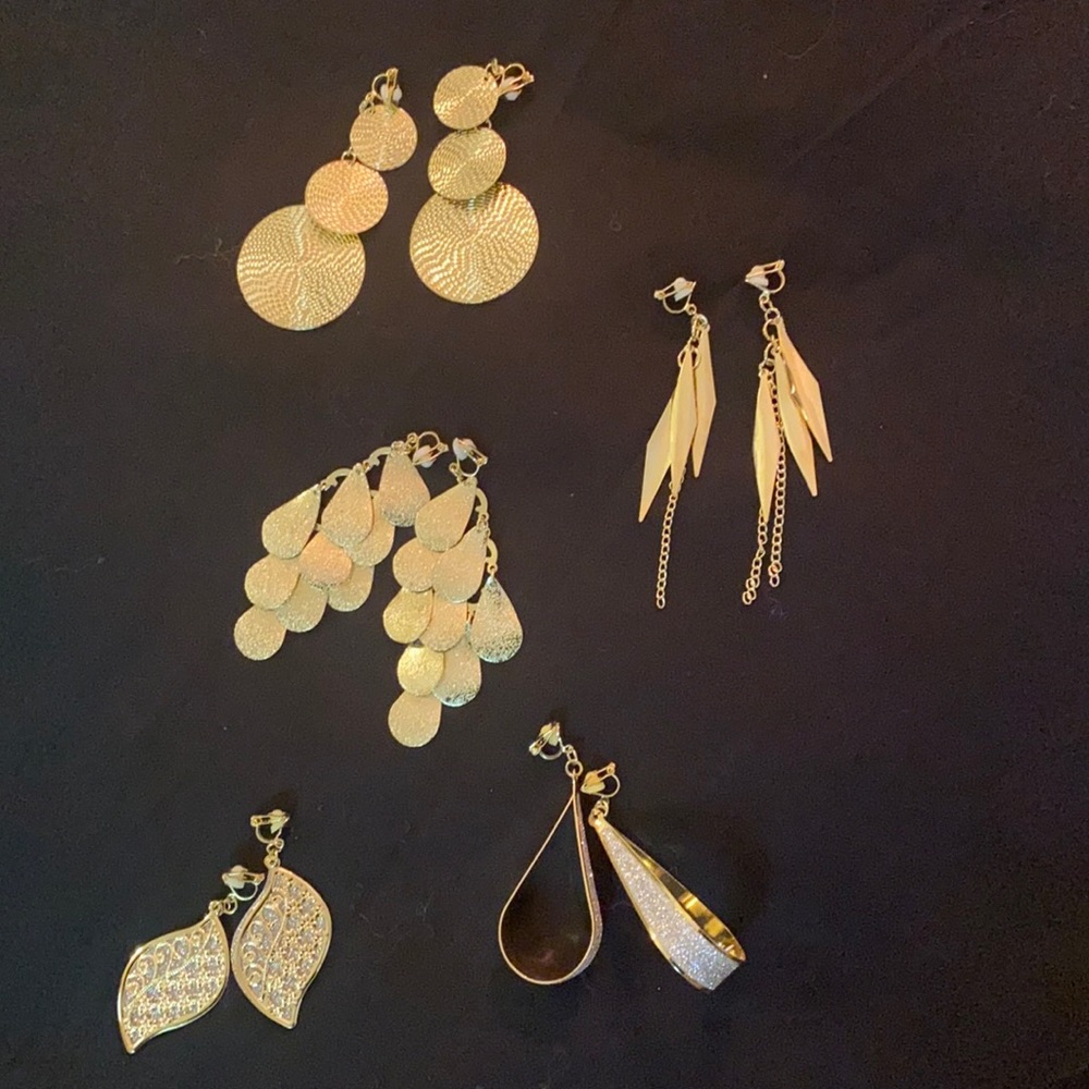 Clip on Gold Costume Earrings